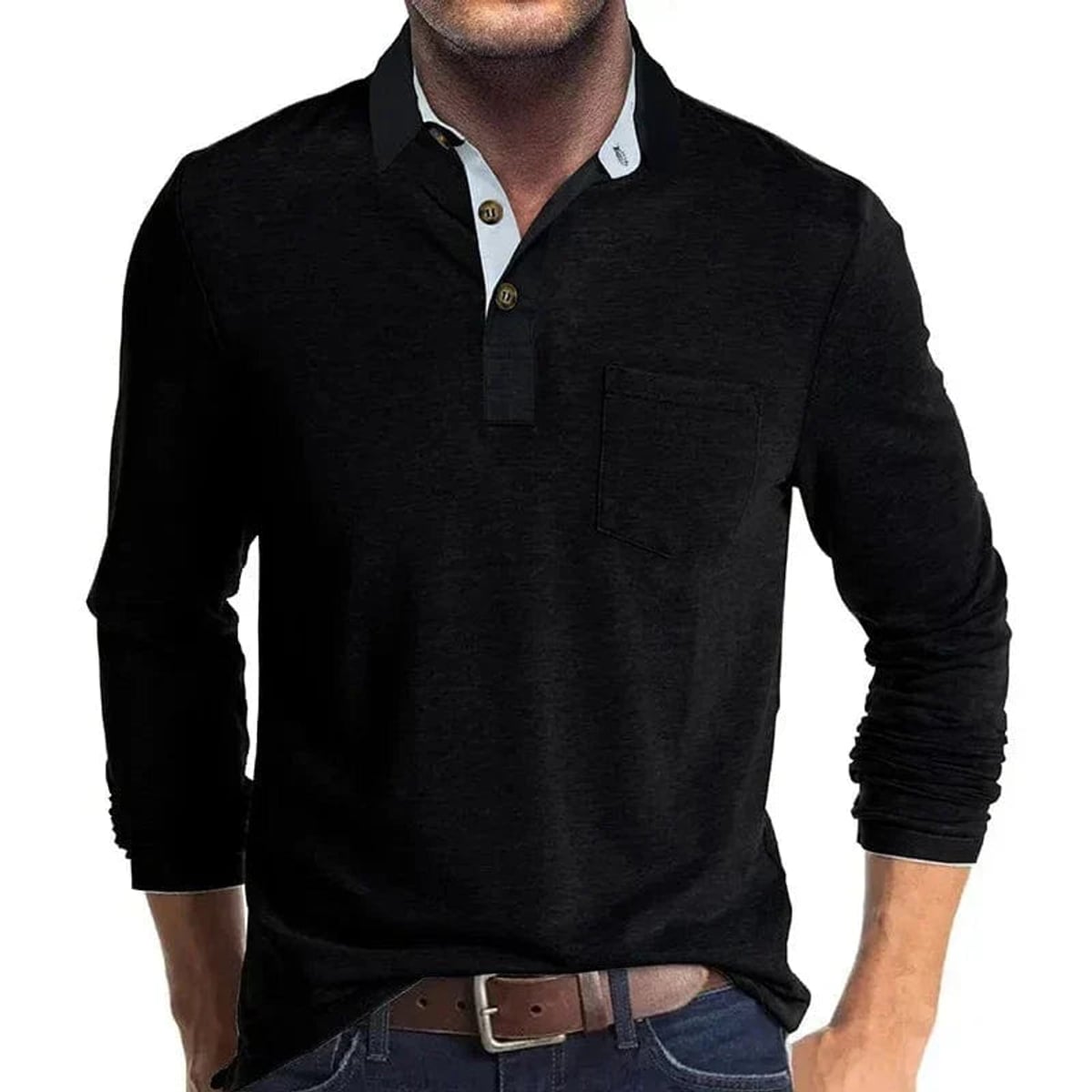 Heren Longsleeve Polo met Polokraag