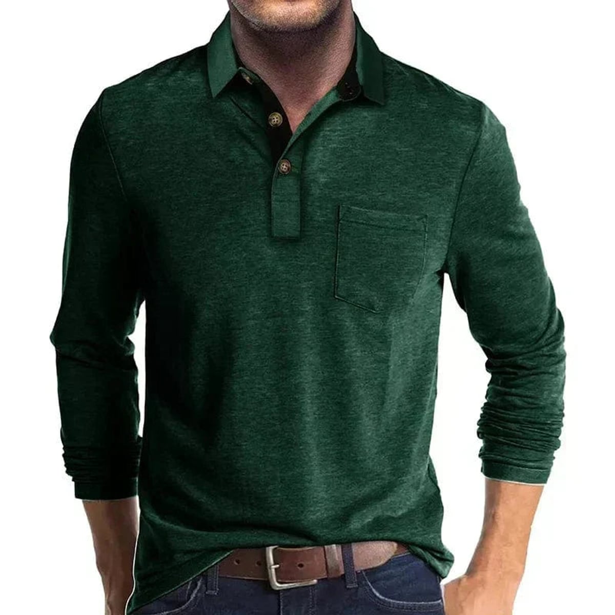 Heren Longsleeve Polo met Polokraag
