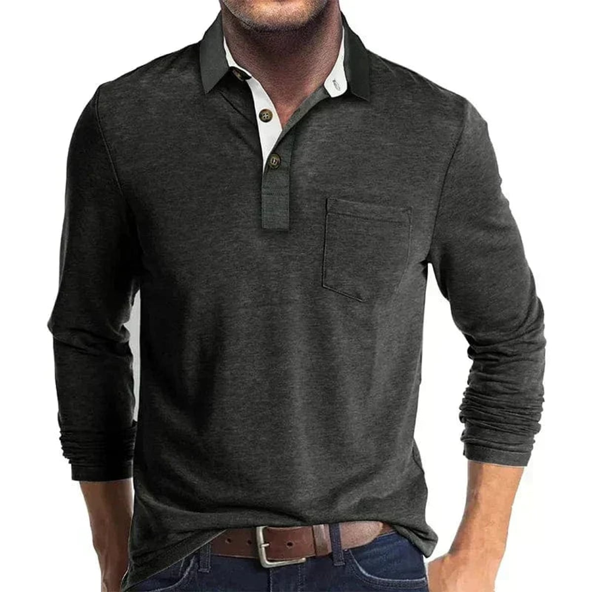 Heren Longsleeve Polo met Polokraag