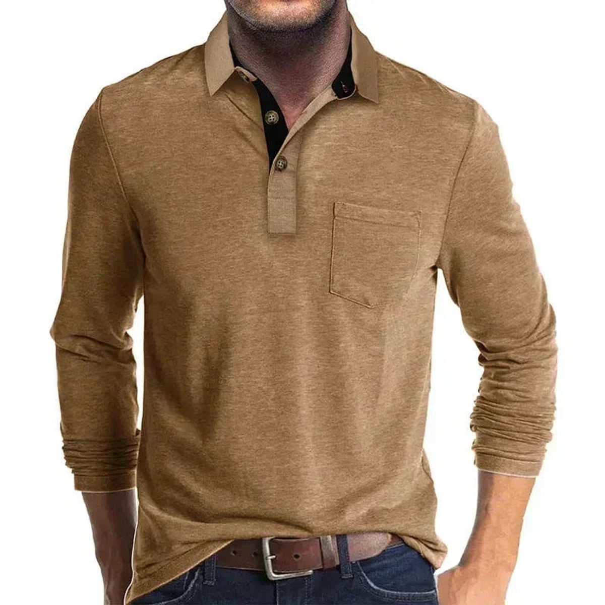 Heren Longsleeve Polo met Polokraag