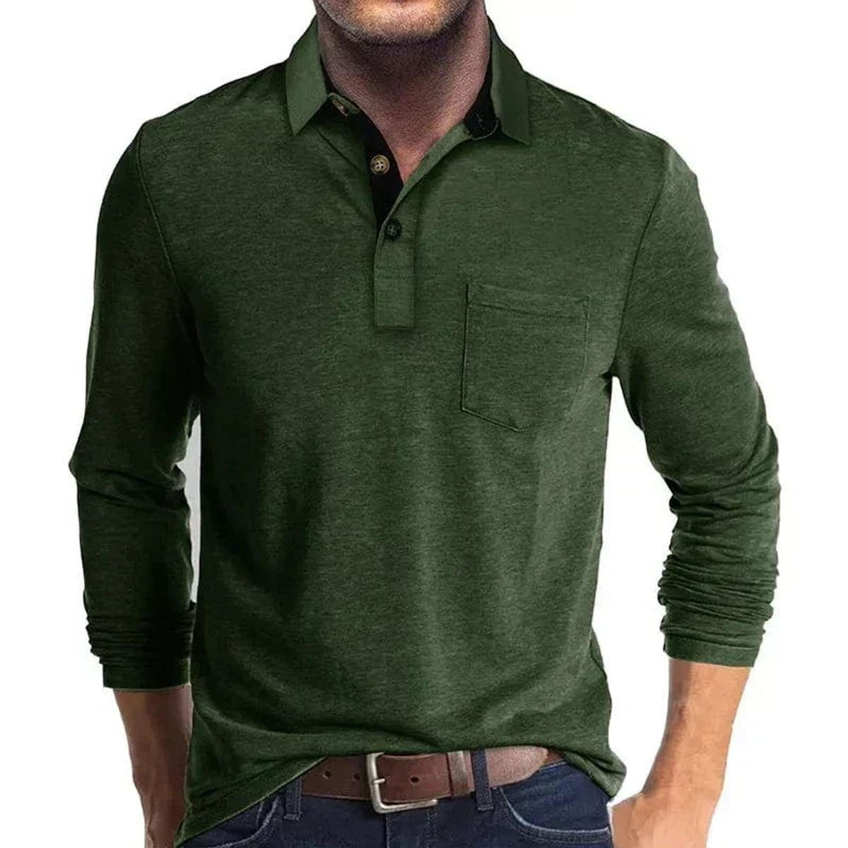 Heren Longsleeve Polo met Polokraag
