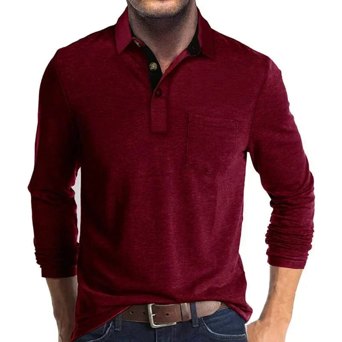 Heren Longsleeve Polo met Polokraag