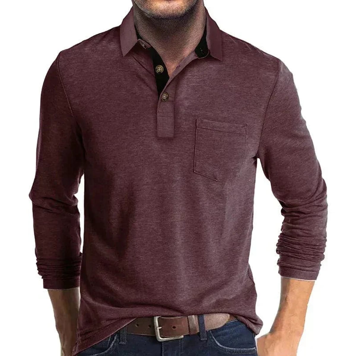 Heren Longsleeve Polo met Polokraag