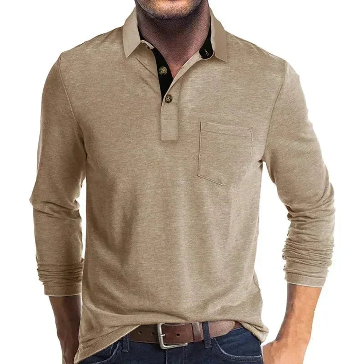 Heren Longsleeve Polo met Polokraag