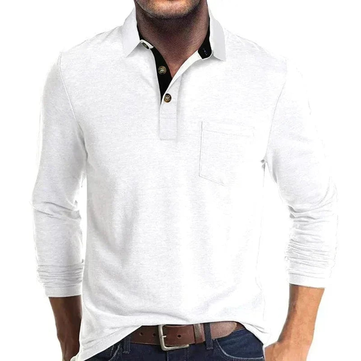 Heren Longsleeve Polo met Polokraag