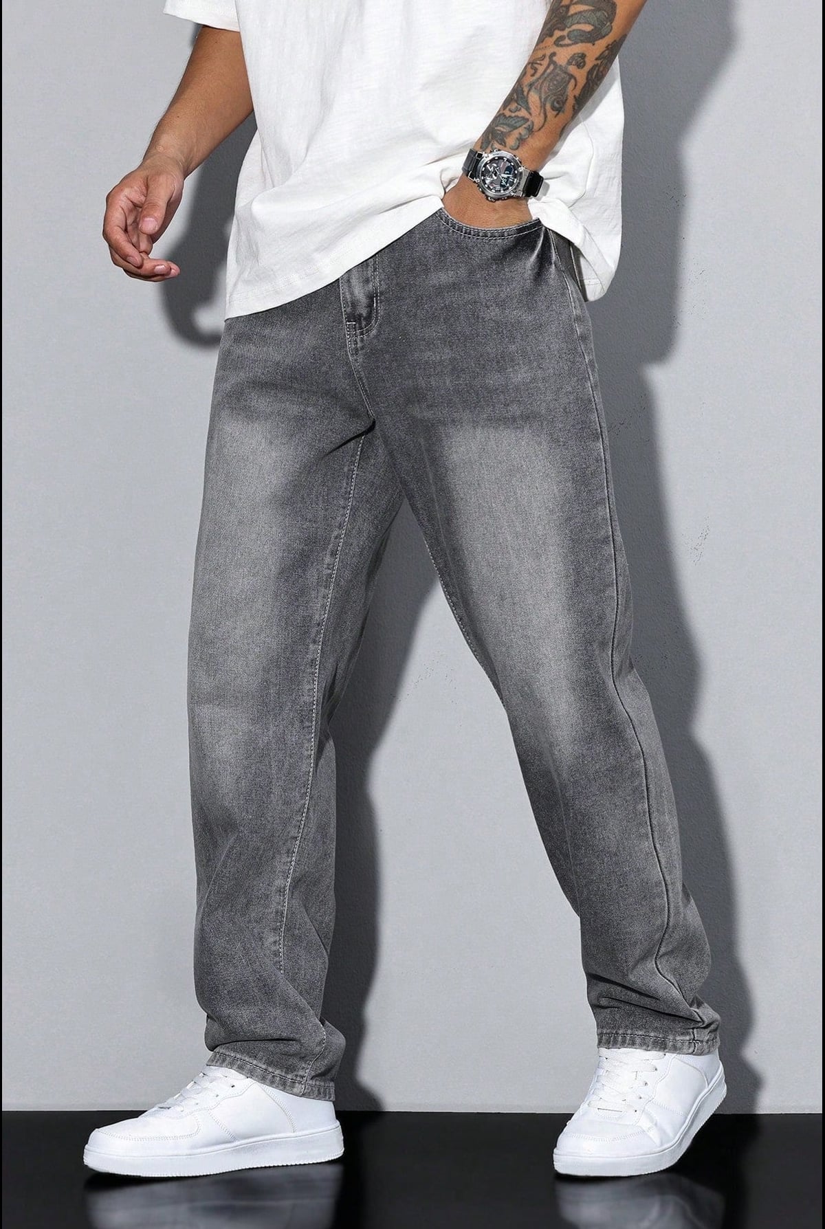 Heren Loose Fit Straight Leg Broek