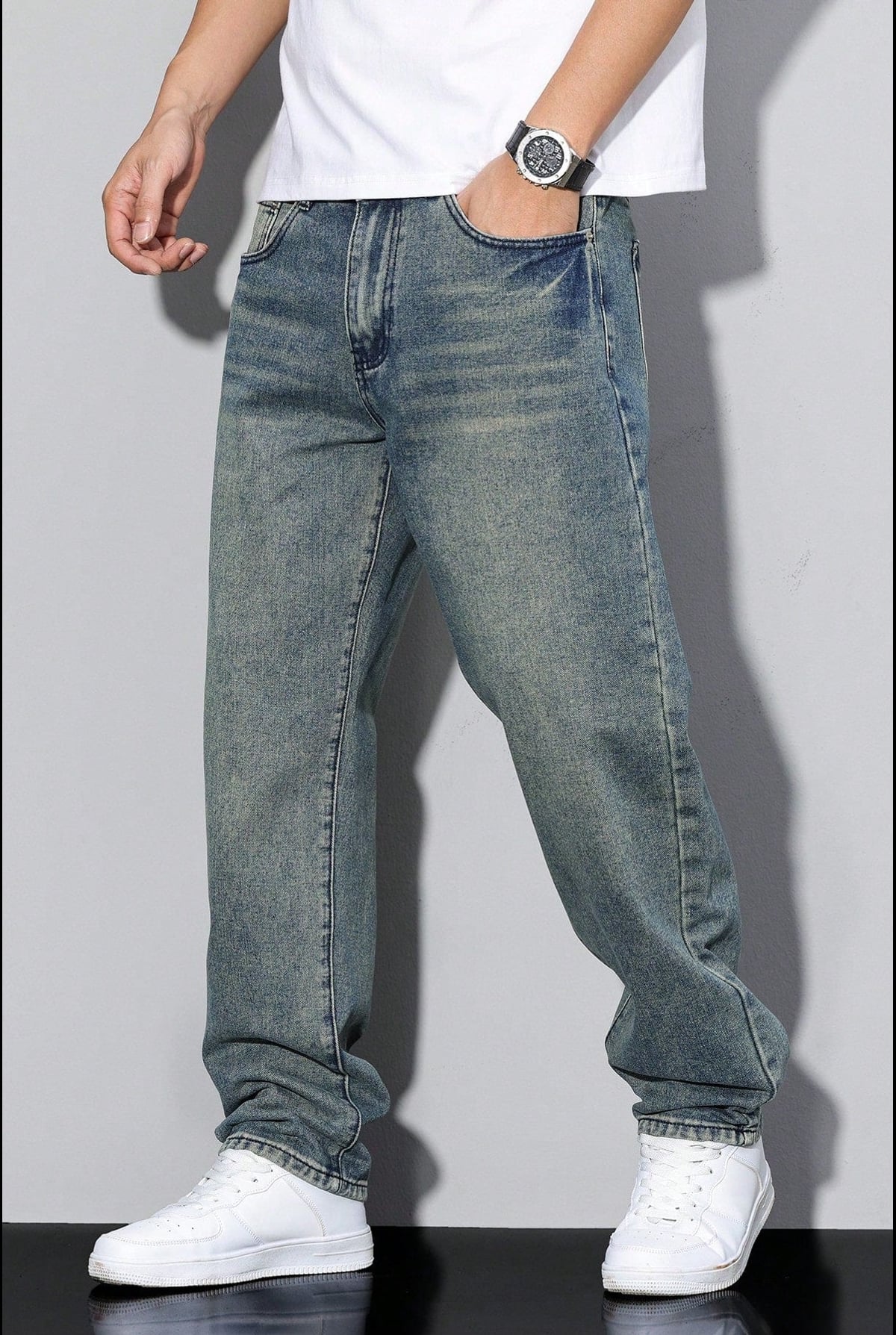 Heren Loose Fit Straight Leg Broek