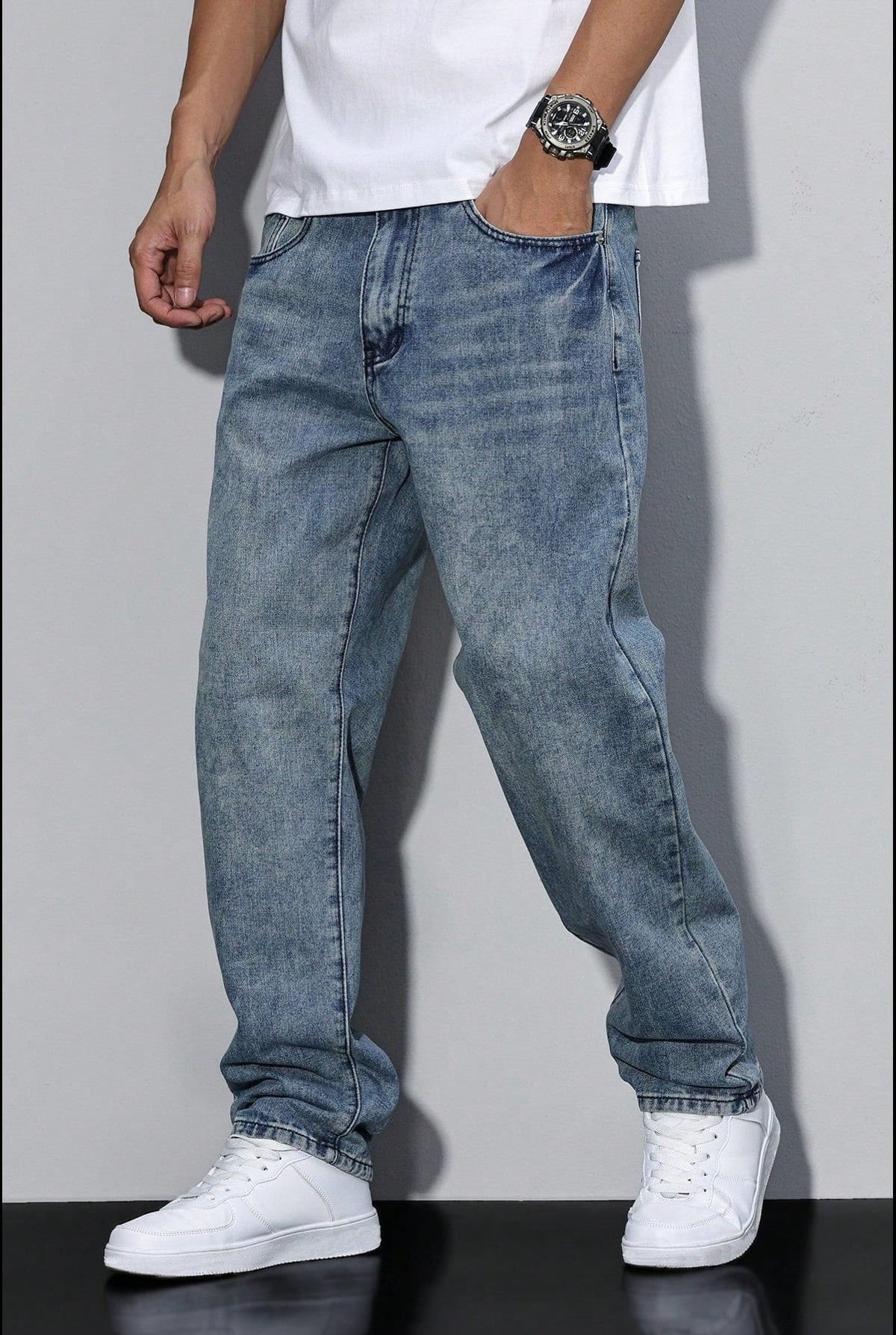 Heren Loose Fit Straight Leg Broek