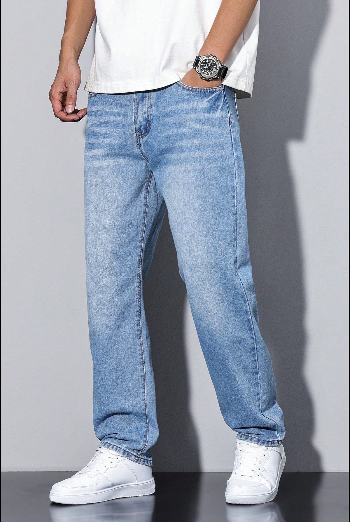 Heren Loose Fit Straight Leg Broek