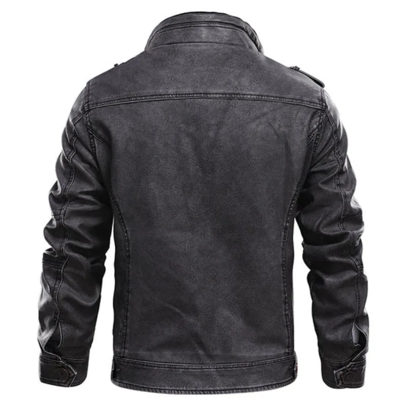Leren jassen met mandarin collar