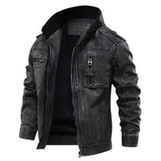 Leren jassen met mandarin collar