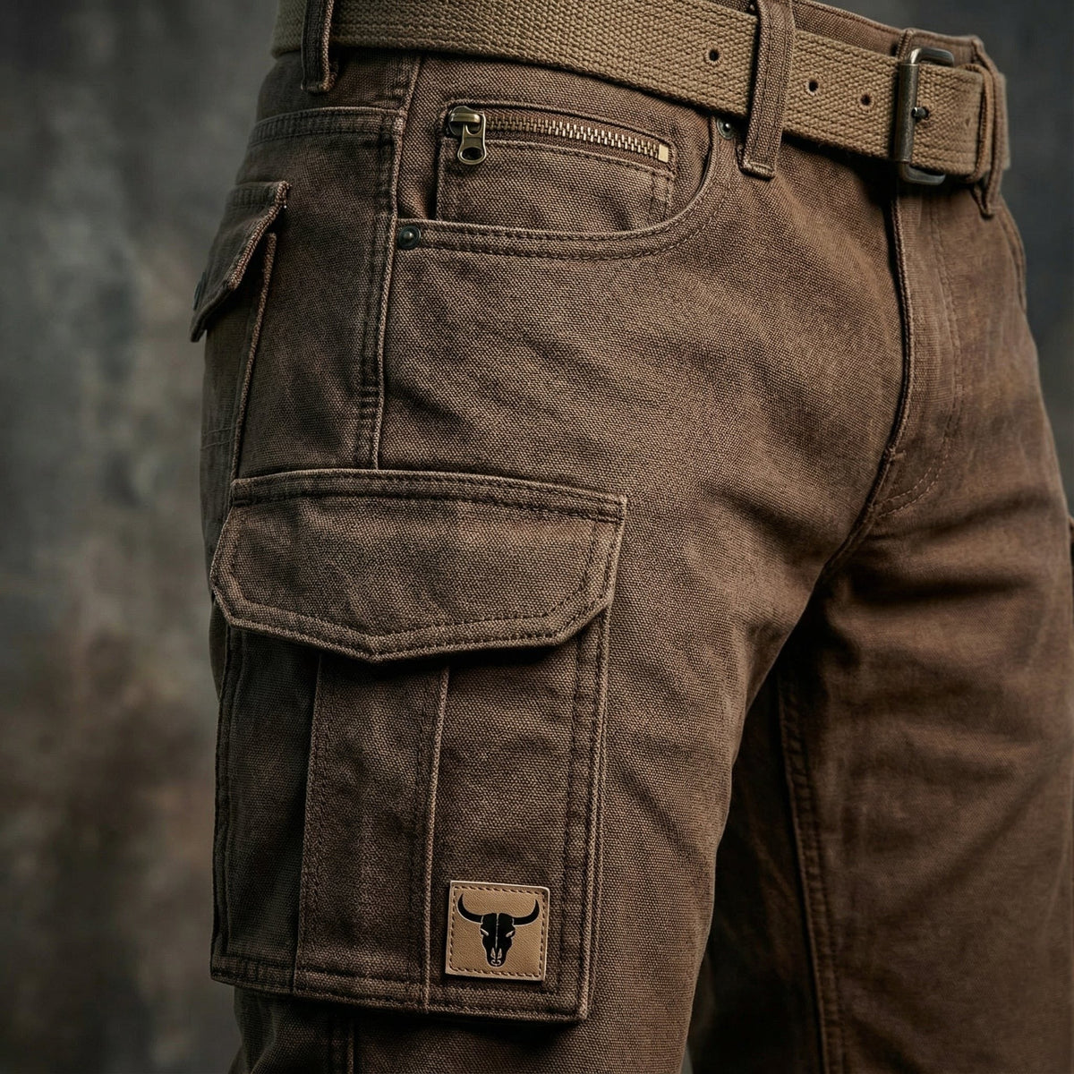 Pantalon Cargo Homme Coupe Droite Marron