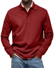 Polo Manches Longues Homme Coupe Confortable