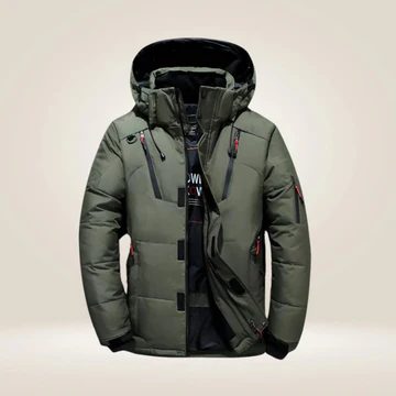 Dikke warme winterjas met capuchon voor heren