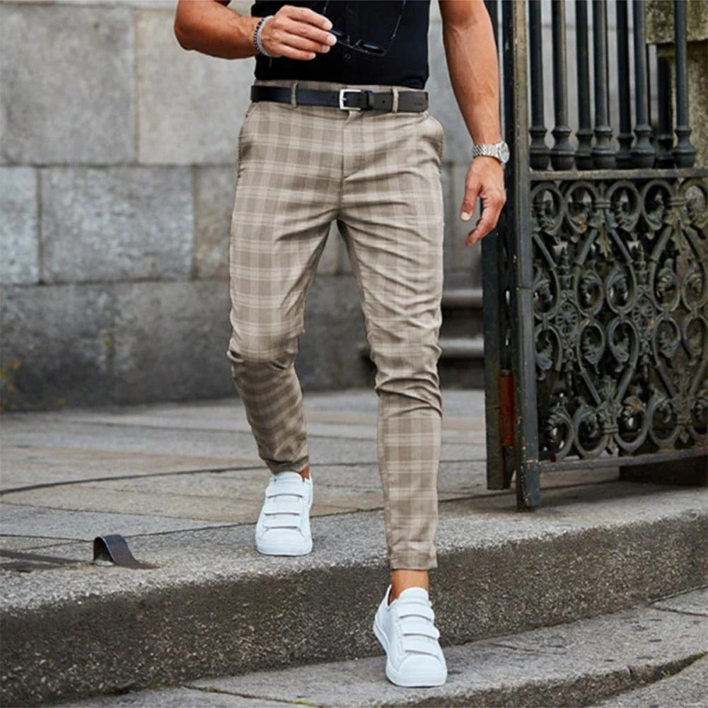 Pantalon à Carreaux Coupe Slim Homme