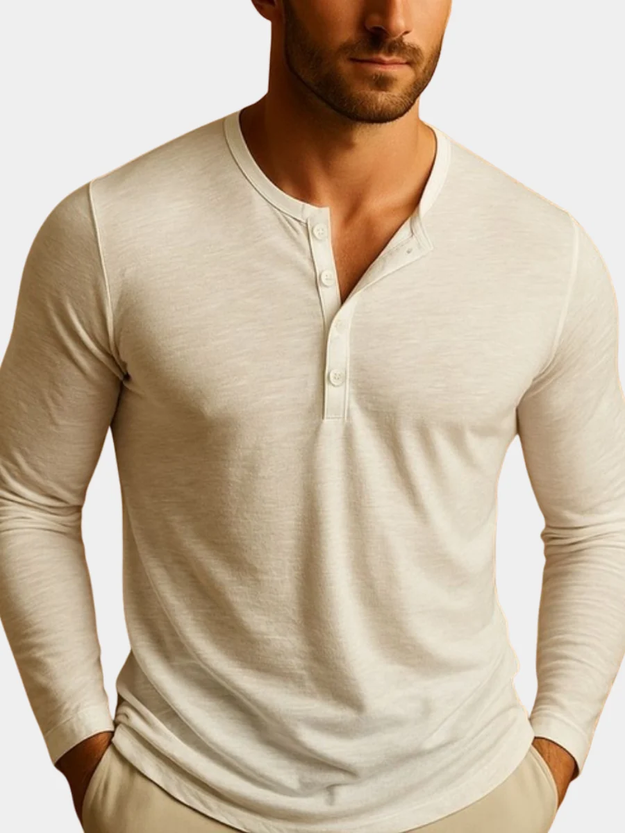 Henley Long Sleeve Shirt for Men