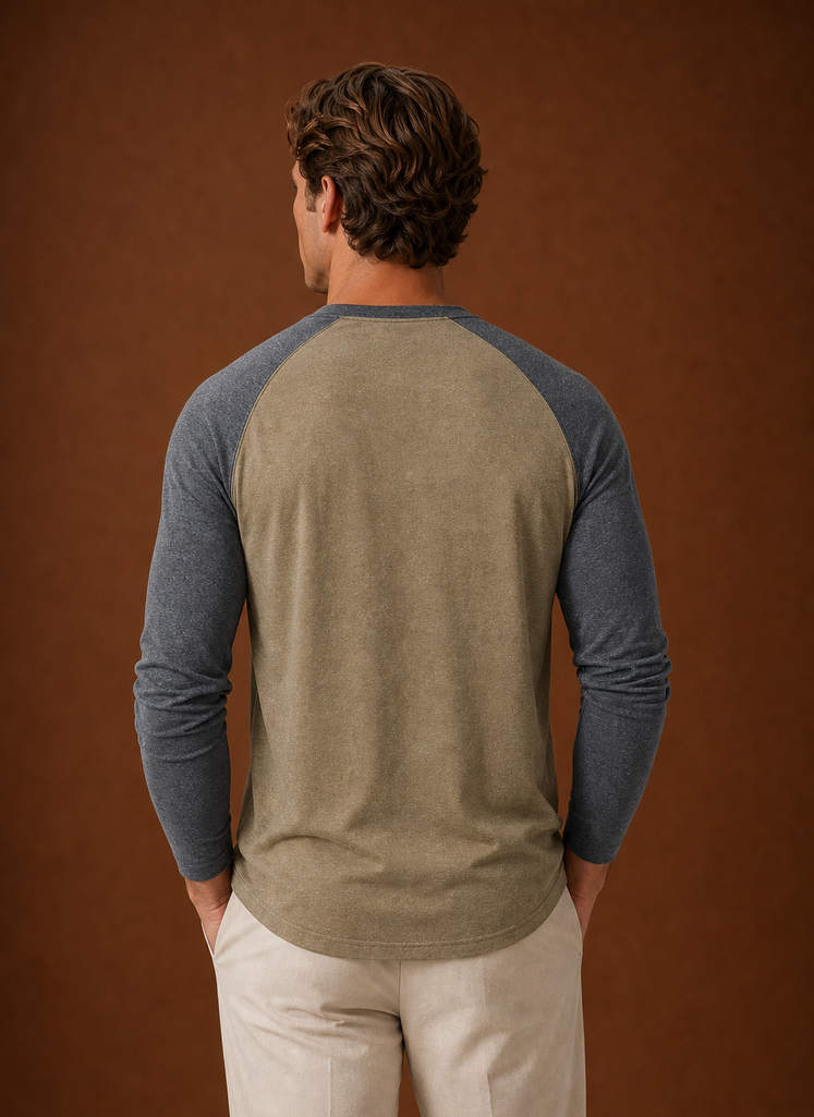 Men's Henley Shirt - Button-Placket Pullover