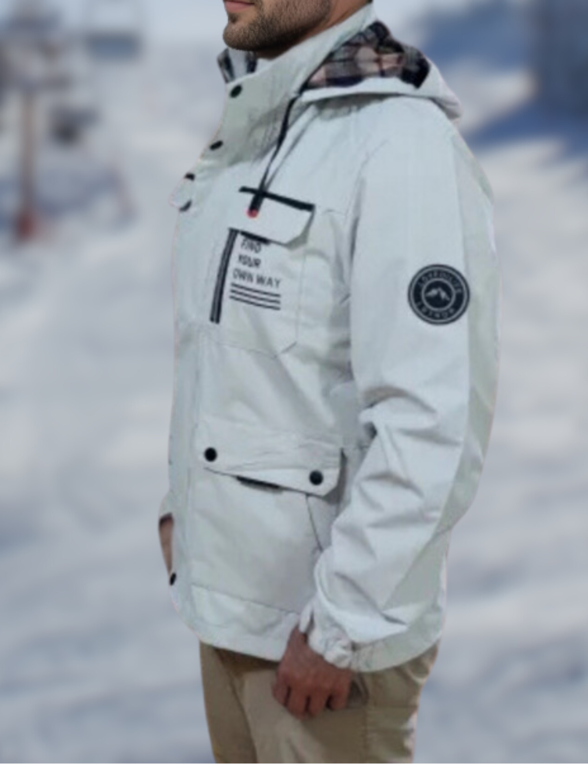Veste imperméable à capuche amovible