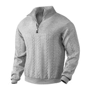 Alex | Klassischer Pullover mit Stehkragen und Reißverschluss