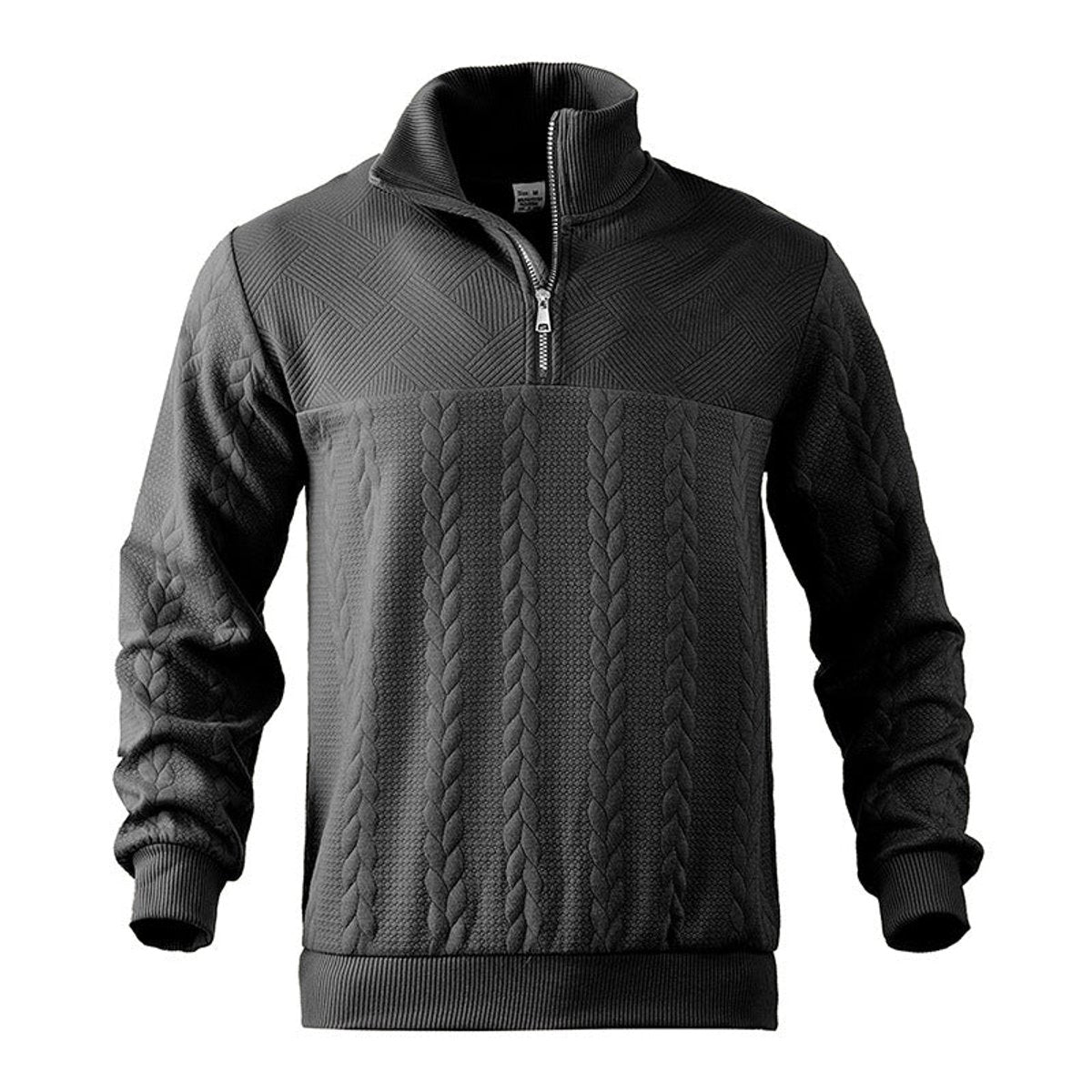 Alex | Klassischer Pullover mit Stehkragen und Reißverschluss
