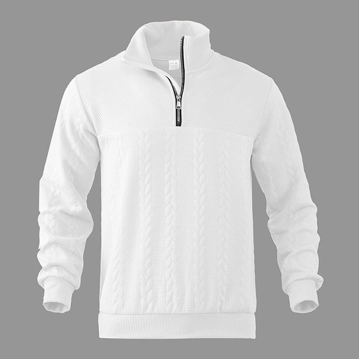 Alex | Klassischer Pullover mit Stehkragen und Reißverschluss