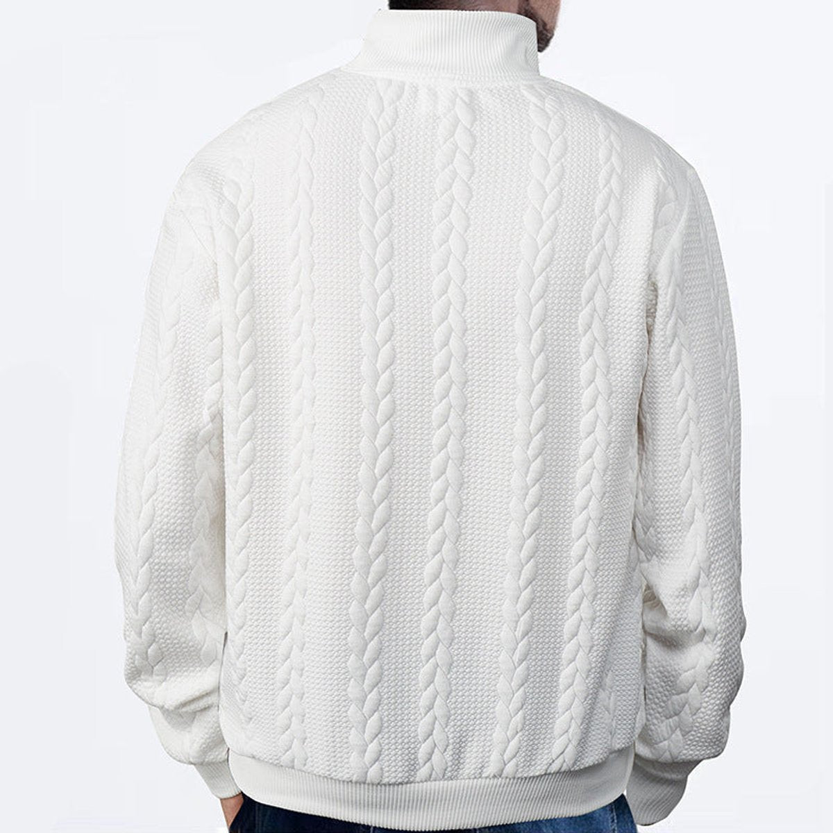 Alex | Klassischer Pullover mit Stehkragen und Reißverschluss