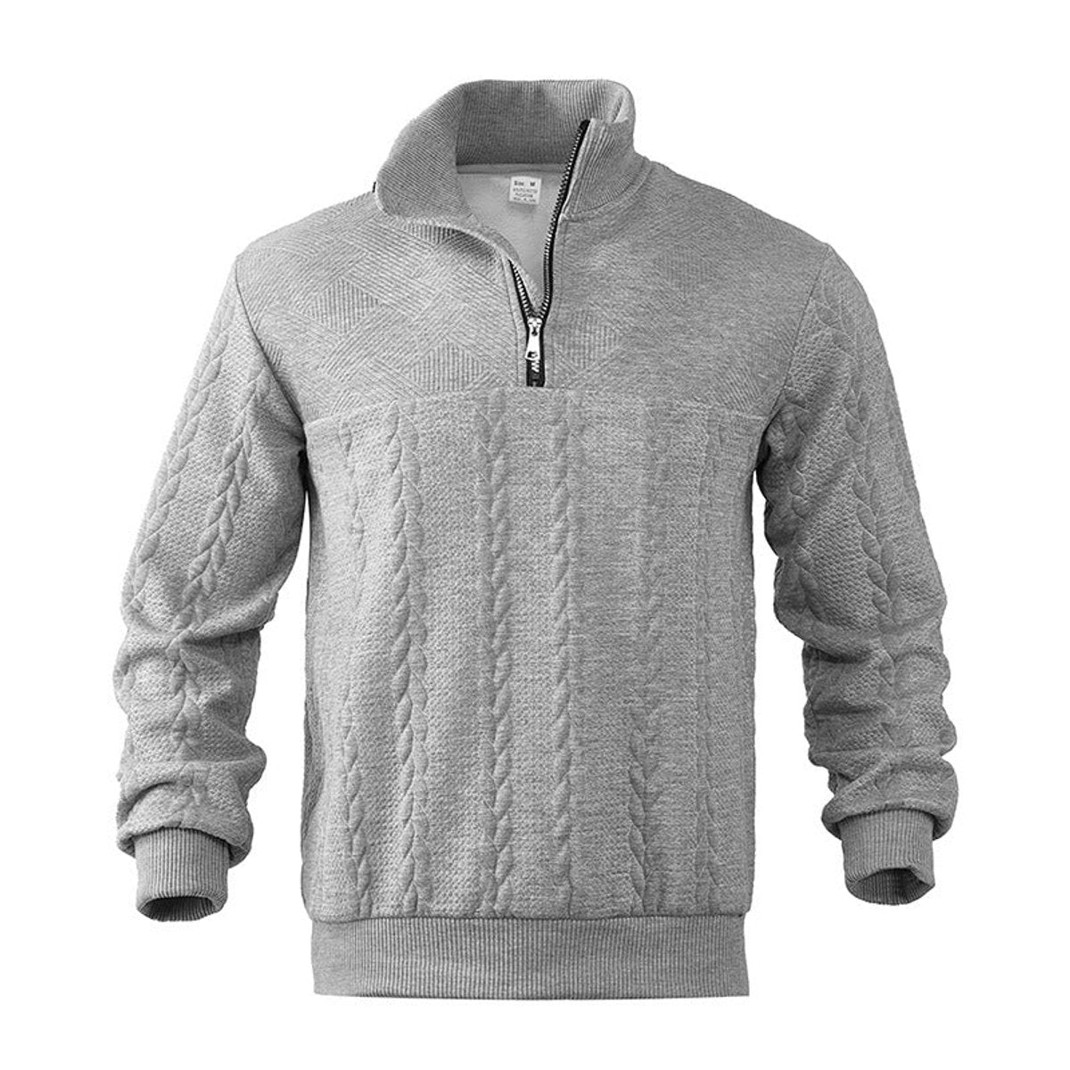 Alex | Klassischer Pullover mit Stehkragen und Reißverschluss