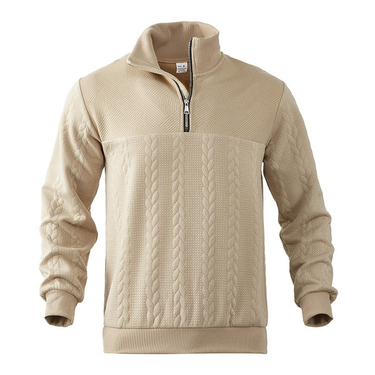 Alex | Klassischer Pullover mit Stehkragen und Reißverschluss