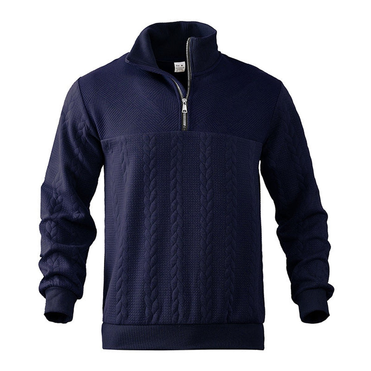 Alex | Klassischer Pullover mit Stehkragen und Reißverschluss