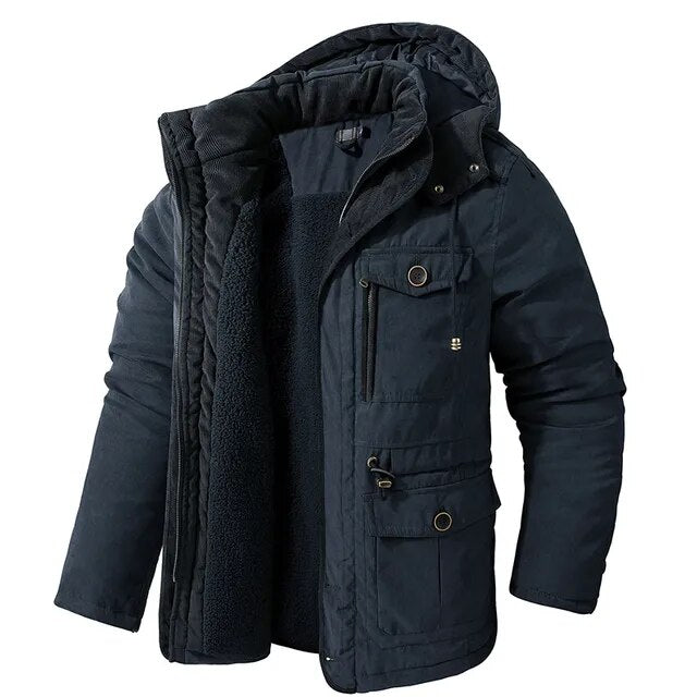 Militaire parka met warme voering