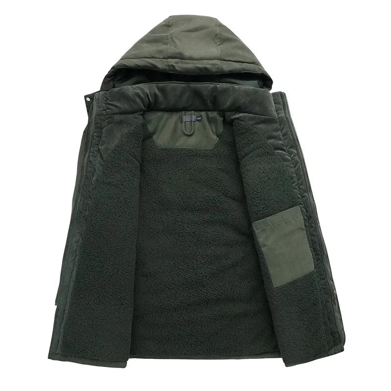 Militaire parka met warme voering