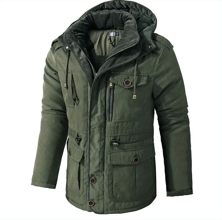 Militaire parka met warme voering