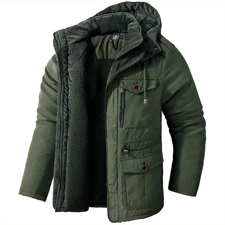 Militaire parka met warme voering