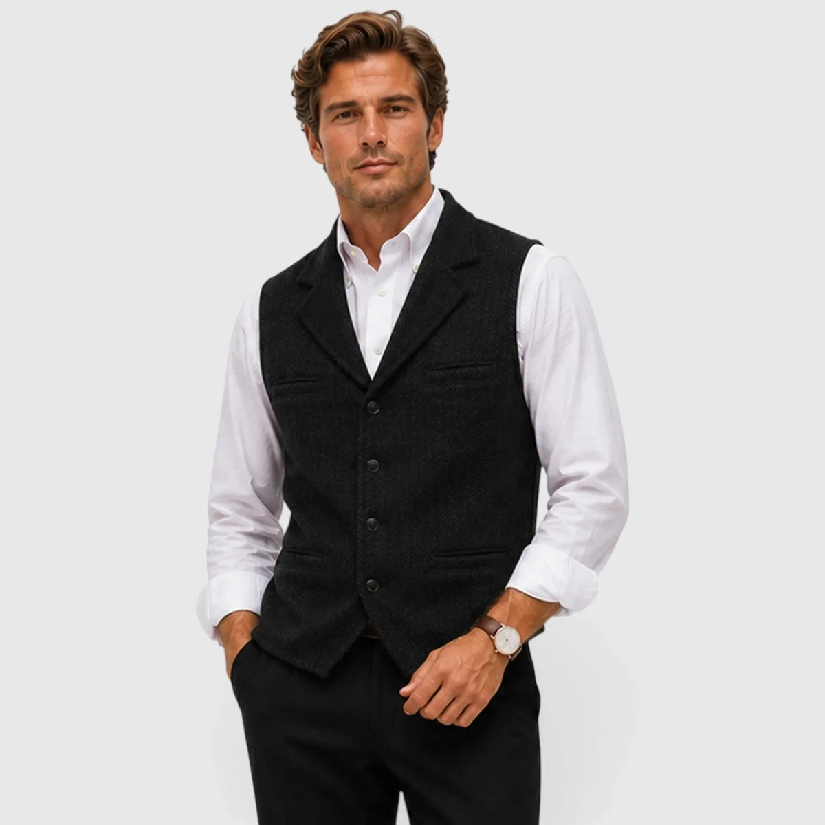 Gilet à chevrons coupe ajustée
