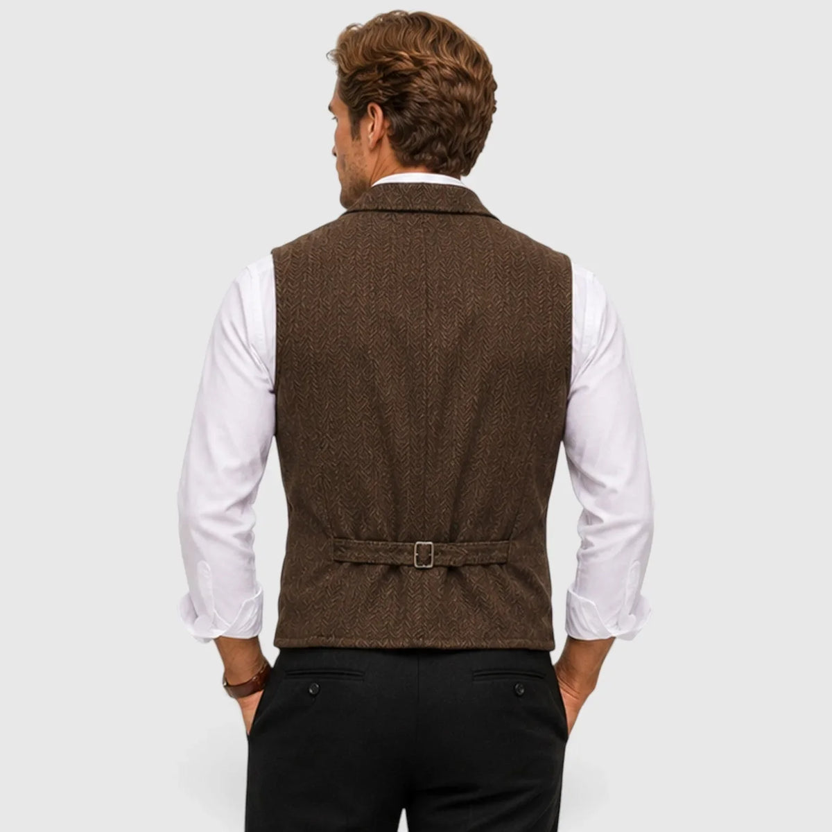 Gilet met herringbone patroon