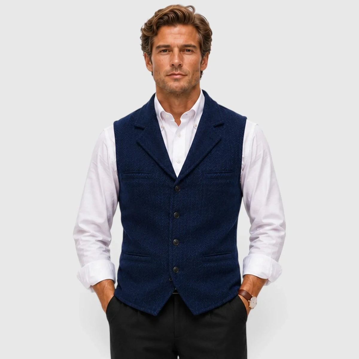 Gilet à chevrons coupe ajustée