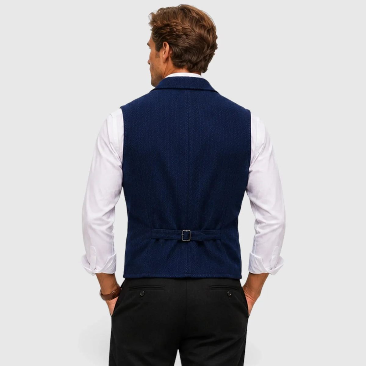 Gilet met herringbone patroon