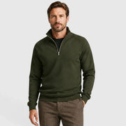 Zip-up fleece sweater met stand collar