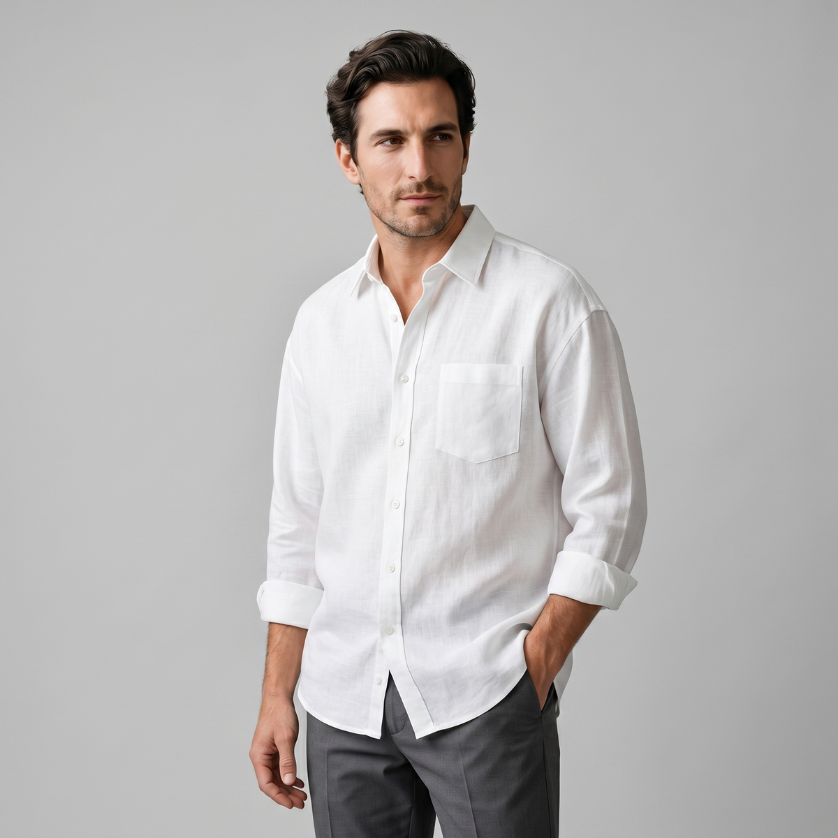 Chemise Homme Oversize Manches Longues