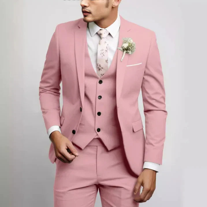 Slim fit pak heren 3-delig – outfit voor bruiloftsgasten