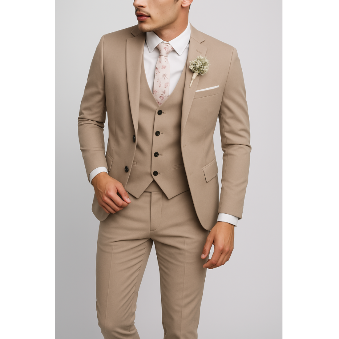 Costume 3 pièces homme coupe ajustée mariage