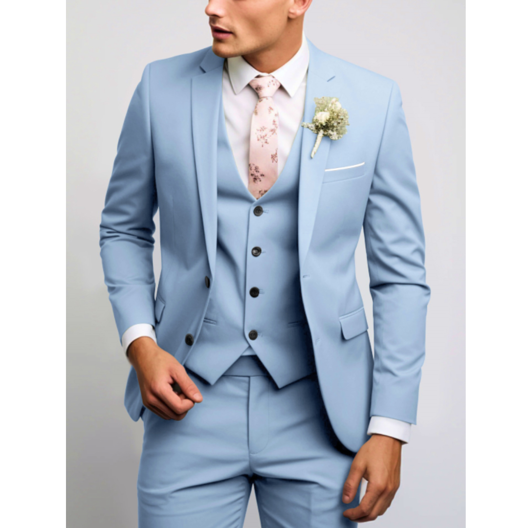 Slim fit pak heren 3-delig – outfit voor bruiloftsgasten
