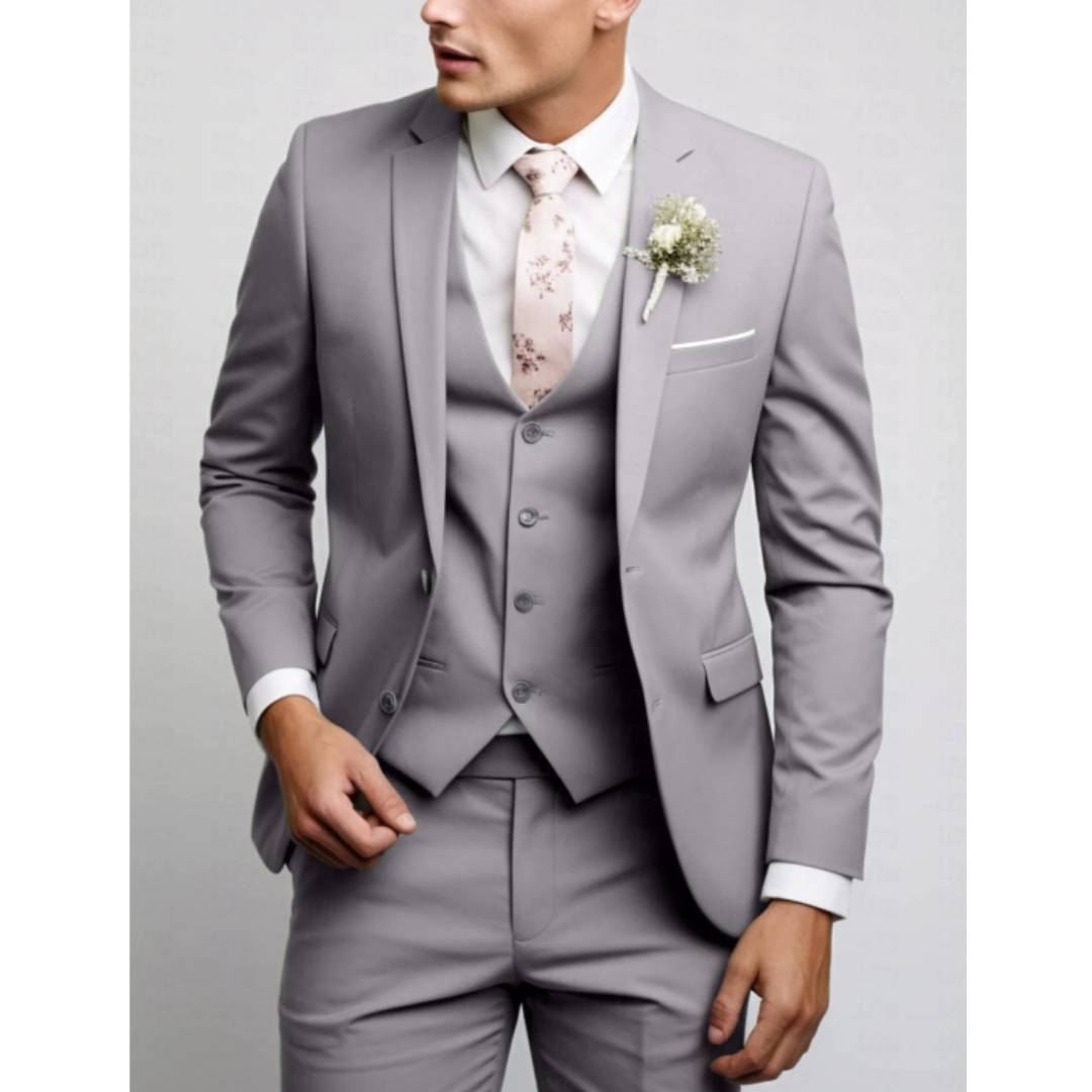 Slim fit pak heren 3-delig – outfit voor bruiloftsgasten