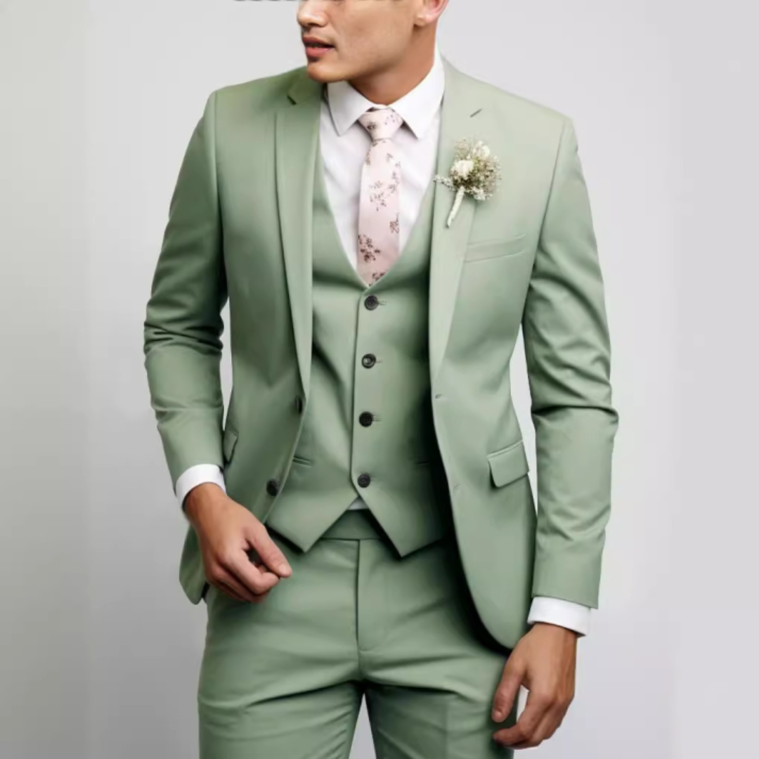 Slim fit pak heren 3-delig – outfit voor bruiloftsgasten