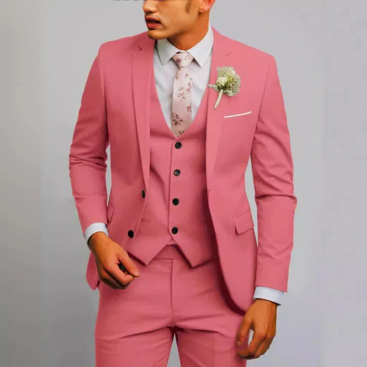 Slim fit pak heren 3-delig – outfit voor bruiloftsgasten