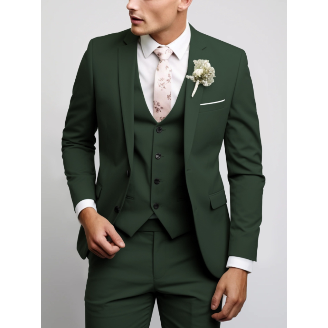 Slim fit pak heren 3-delig – outfit voor bruiloftsgasten