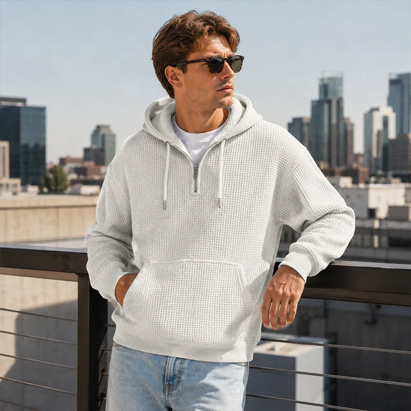 Hoodie Zippé Texture Gaufrée Homme