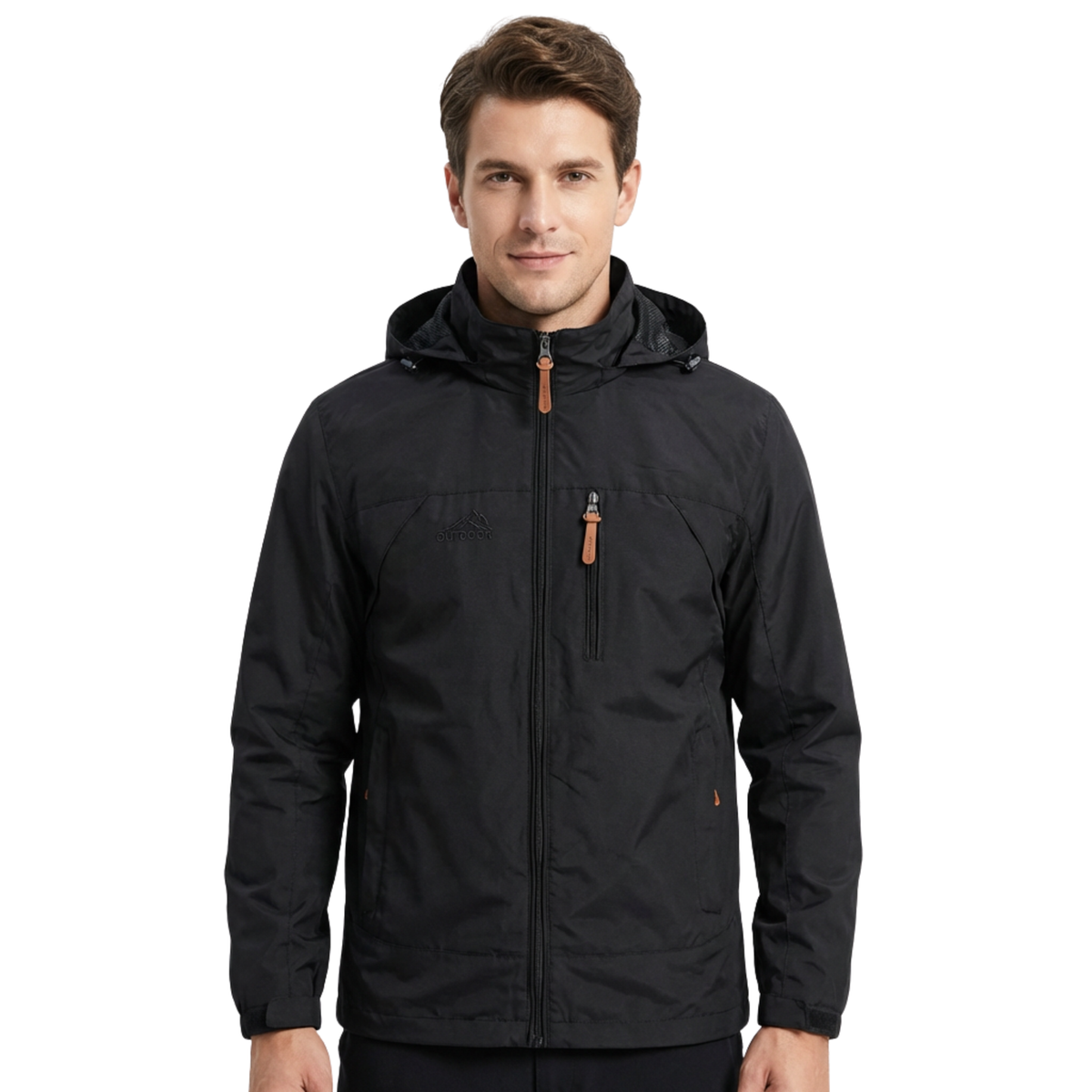 Veste Homme Imperméable à Capuche Zippée